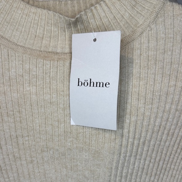 Promesa “Bohemia” Cream Ribbed Knit long sleeve bodysuit XL - Picture 2 of 4